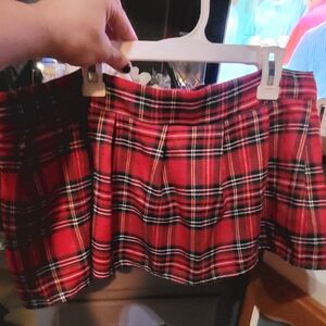 Chic Red Plaid Mini Skirt
